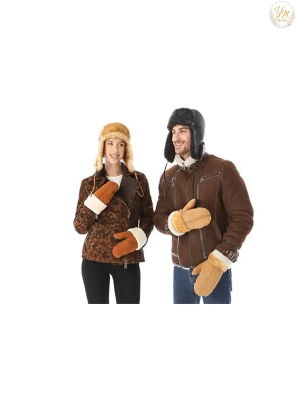 Leather Aviator Shearling Ushanka Trapper Hat Russian Sheepskin Cap Real Fur